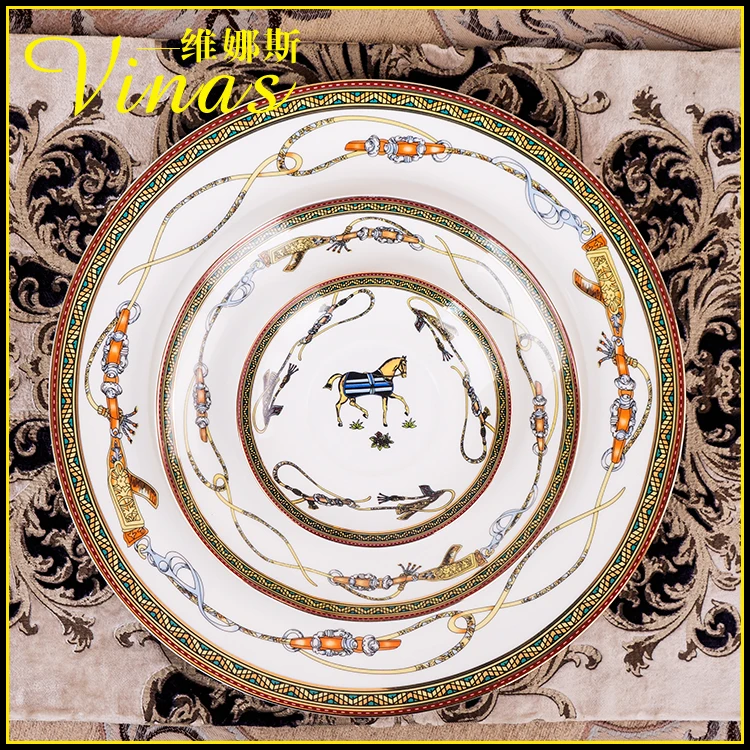 Посуда Phnom Penh Геометрическая керамическое обеденное блюдо фарфоровая десертная