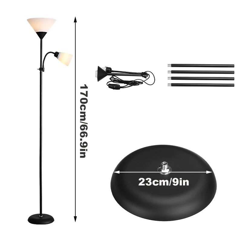 

1.7m Three Color Dimming Floor Lamp Modern LED Rod Floor Lamp Living Room Bedroom Standing Lamp Simple LED Corner Floor Light