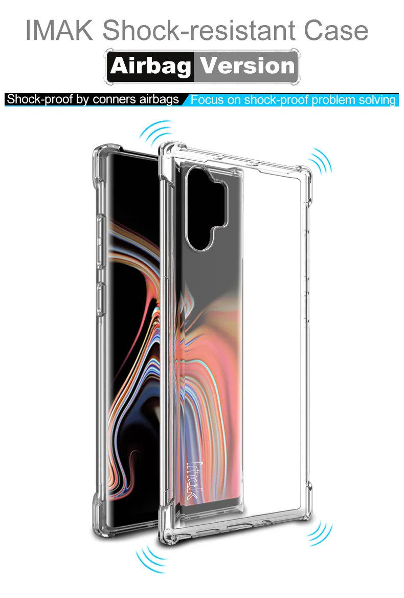 Чехол IMAK Airbag ДЛЯ samsung Galaxy Note 10 Plus, мягкий ТПУ Силиконовые прозрачные чехлы