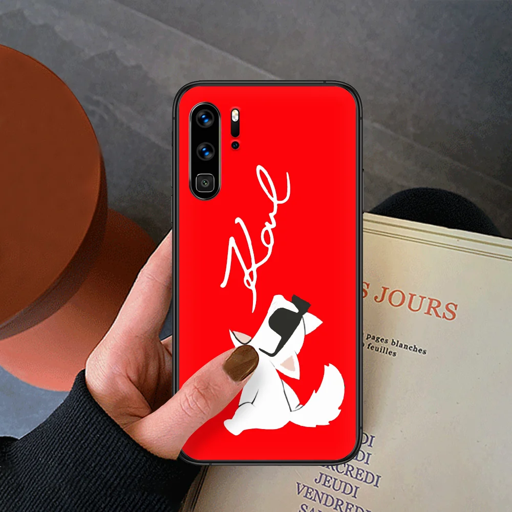 

Famous designer KARLs Phone Case For Huawei P Mate Smart 10 20 30 40 Lite Z 2019 Pro black Waterproof Soft Coque Silicone Etui