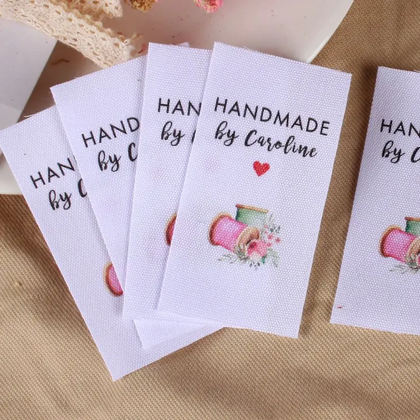 

Custom Sewing label, Custom Clothing Labels - Fabric Tags, Logo or Text, Cotton Ribbon, Custom Design, Handmade labe (MD1009)
