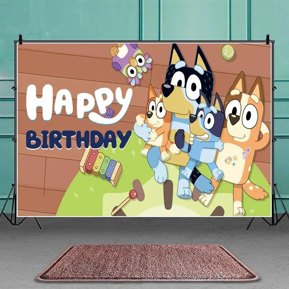 Cartoon Intimate Dog Family Parent-Child Themed Birthday Background Boy Party Decoration Photography Photo Kids Vinyl Backdrop