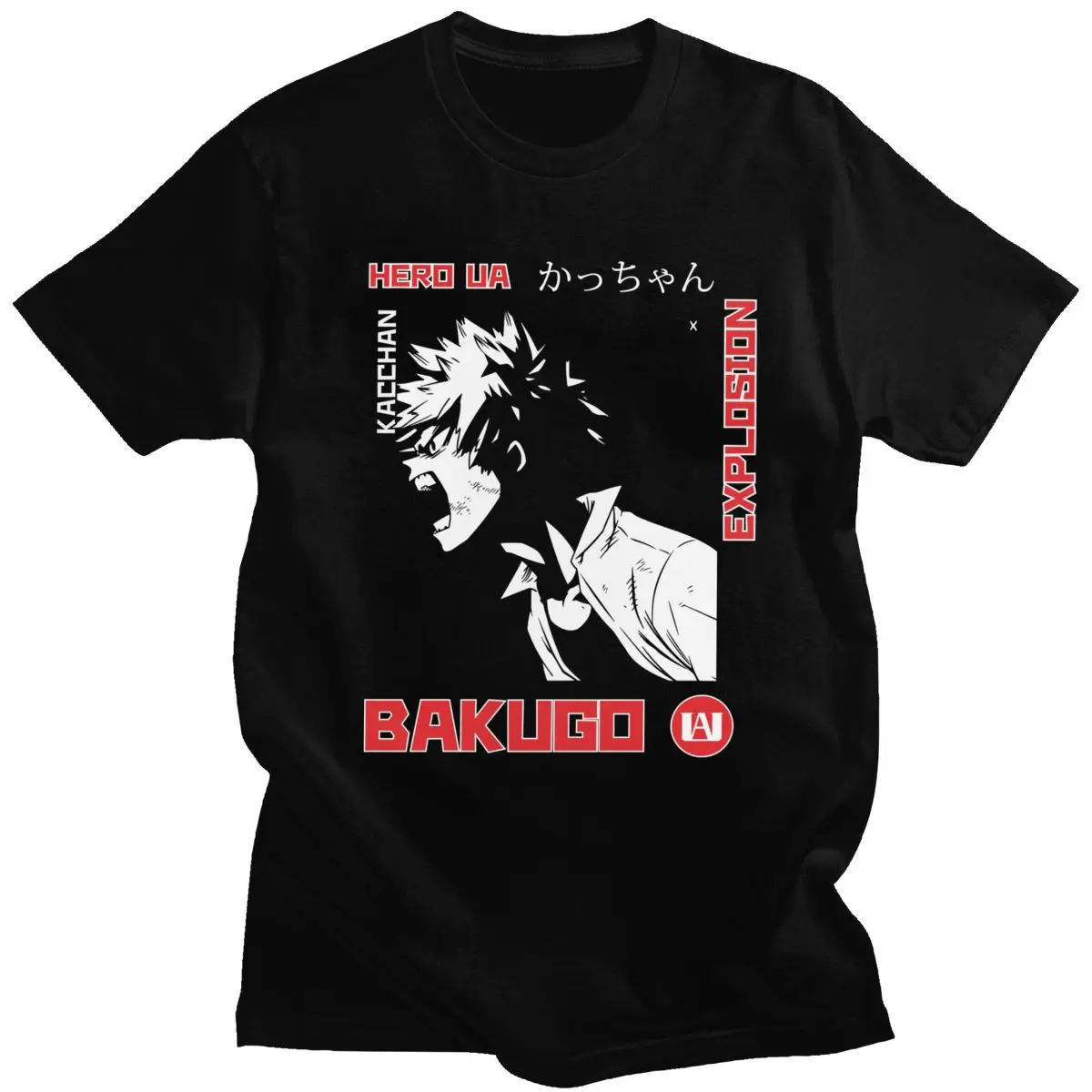Kawaii Boku No Hero Academia футболка для мужчин с коротким рукавом Аниме Манга Bakugou Katsuki из