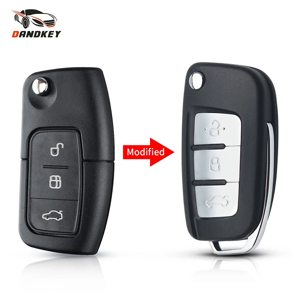 Dandkey изменение удаленного Оболочки Брелок чехол 3 Кнопка для Ford Focus Mondeo c Макс s max