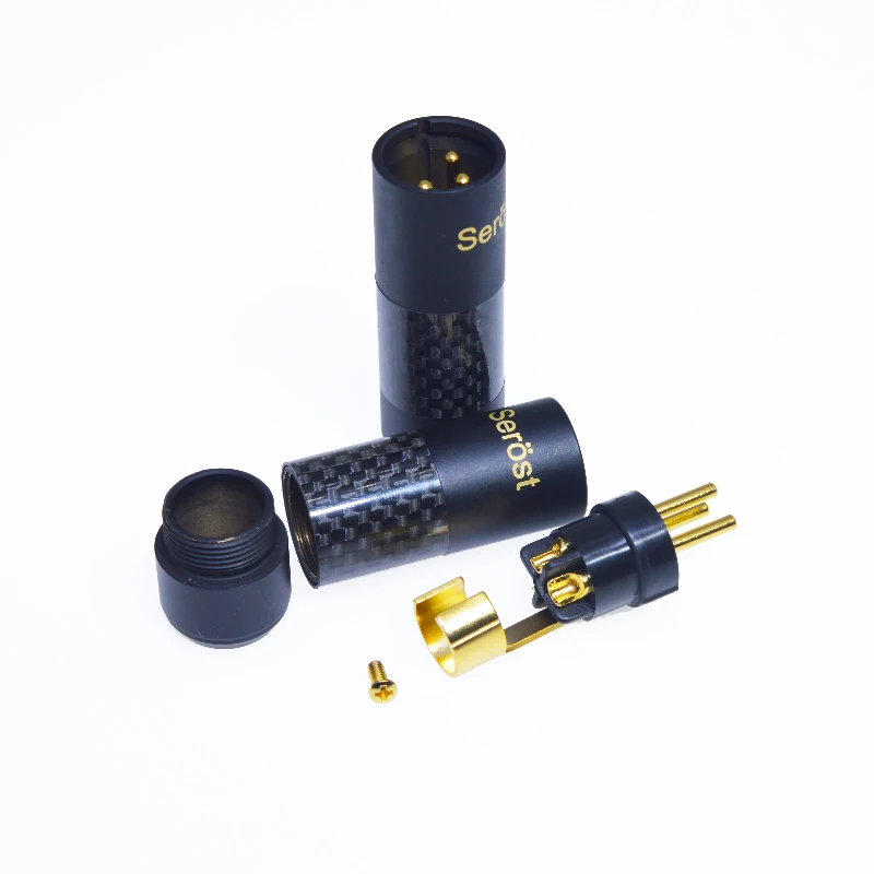 Serost Bla-1 3Pin углеродное волокно+ медь+ Позолоченный мужской женский Cannon XLR аудио разъем сбалансированный штекер для hifi hiend аудио