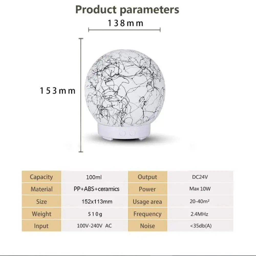 100 мл портативный керамический увлажнитель воздуха Ароматический диффузор