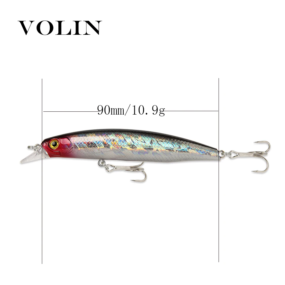 Volin 1 шт. новая Рыболовная Приманка Minnow 90 мм 10 9g Приостановка искусственный