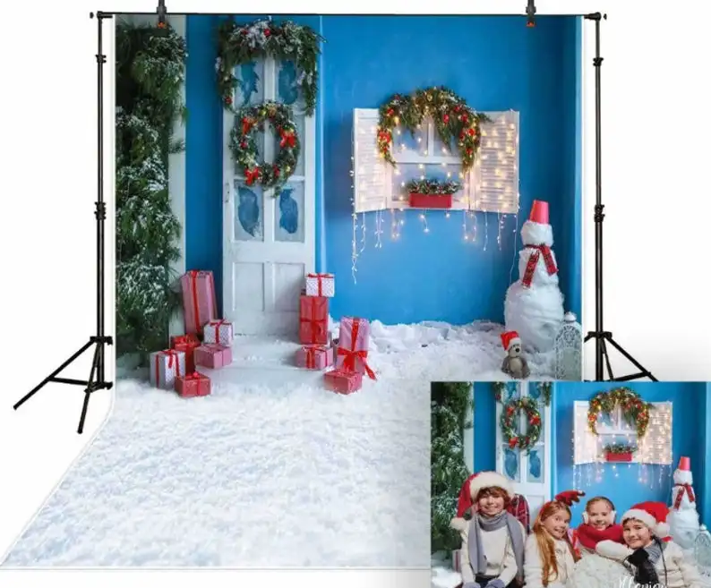 Рождественские фоны снег дети семья Рождество фон портреты Вечеринка баннер