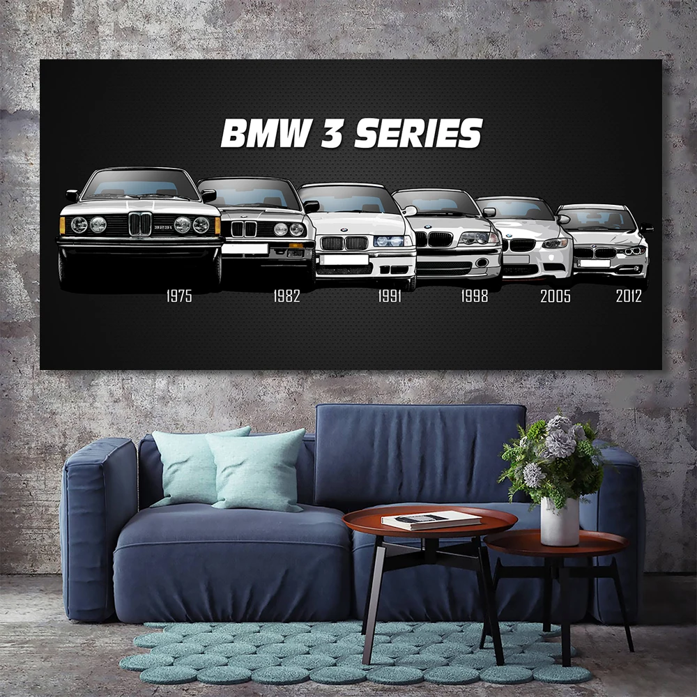 Постер на холсте для украшения дома 1 шт. высокое разрешение BMW M5 M7 белая