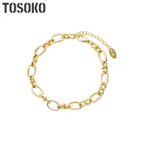 tosoko stainless steel jewelry hollowed out thick chain exaggerated personality female bracelet bse162