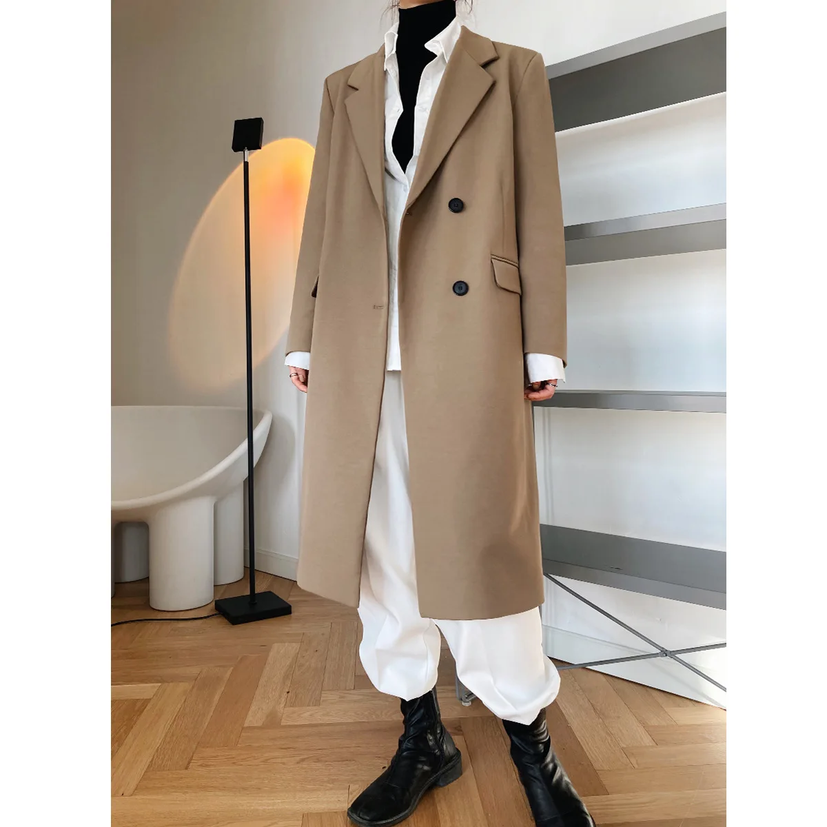 

Spring and Autumn new design sense of temperament in the collar of the long jacket leisure Korean version of the suit jacket