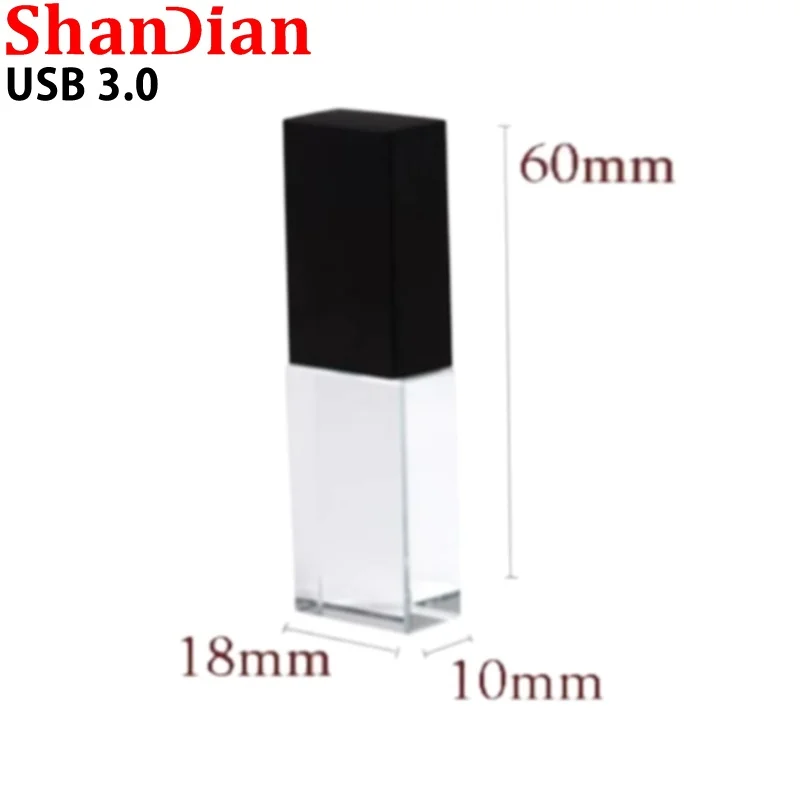 Прозрачный стеклянный USB 3 0 Автомобильный логотип usb-накопитель фактическая