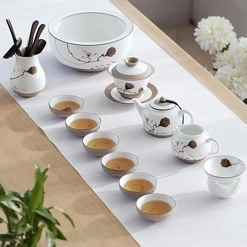 

Teaware Sets Ceramic Hand-painted Tea Set Full Of Office Home Teapot 6 Cups 1 Teapot 1 Filter 1 Gaiwan
