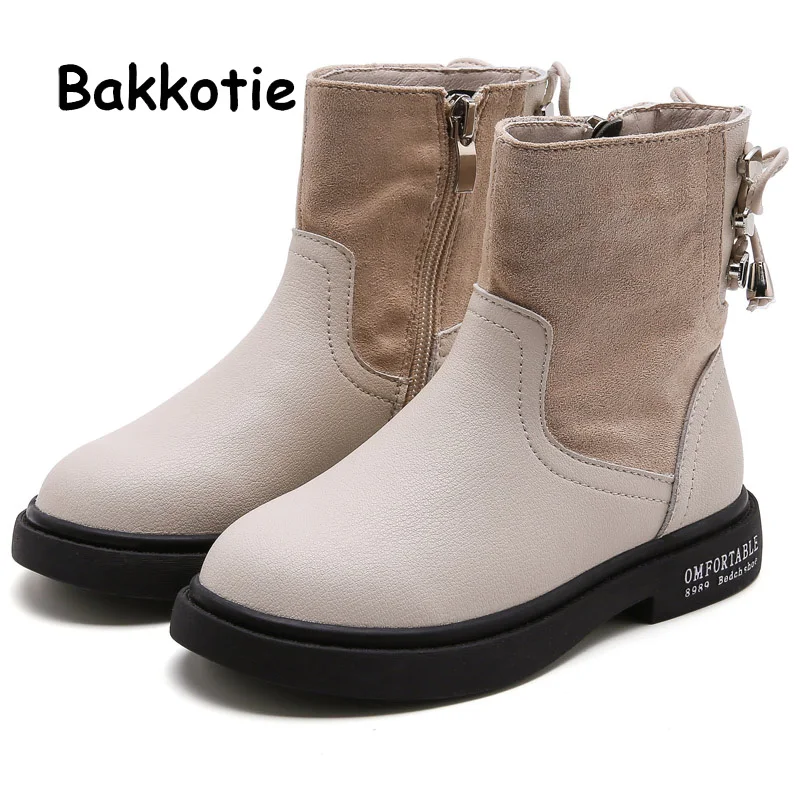 Bakkotie/Новинка 2019 года теплые зимние ботильоны для девочек модная детская мягкая
