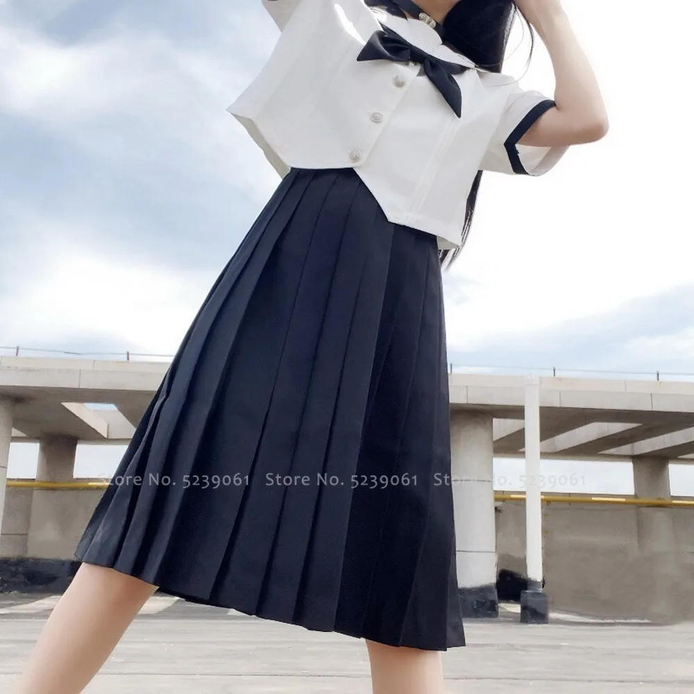 Japanese Style Girl JK Suit Kawaii T-shirt Pleated Skirt School Women Navy Sailor Tops Uniforms Set Korean Anime Cosplay Costume |