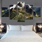 Картина для гостиной, Мачу, Пикчу, Перу, с изображением горы, облаков, пейзажа, Настенная картина, холст для украшения интерьера, 5 шт.