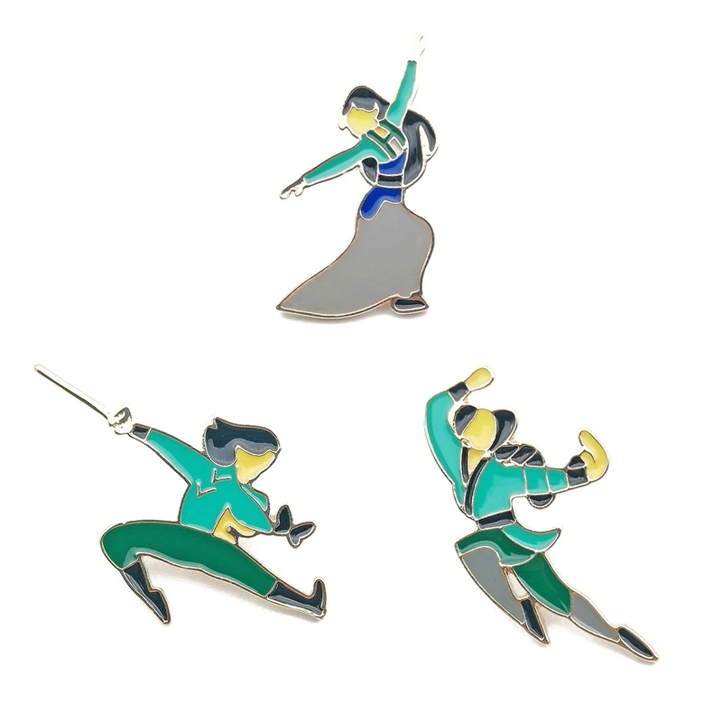 Новейший набор брошей значков из мультфильма в китайском стиле Kongfu Mulan
