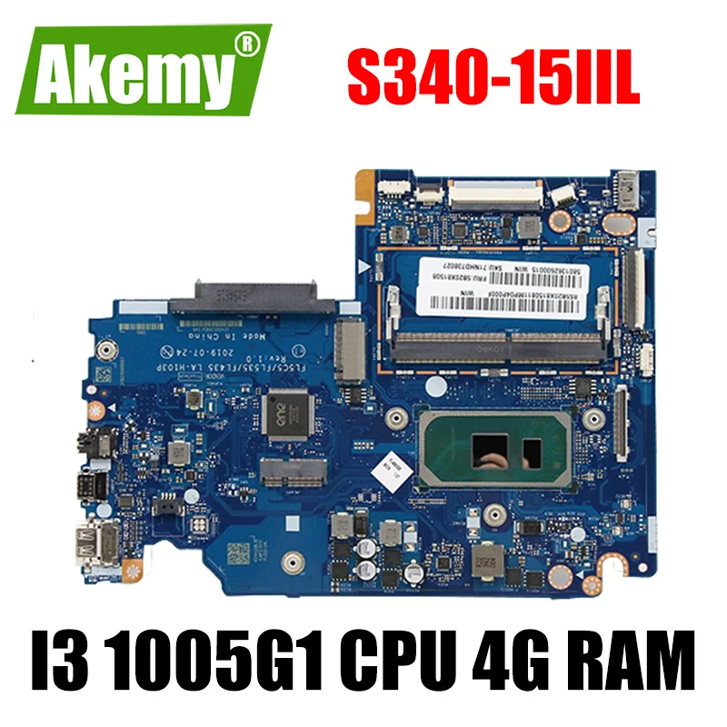 

Для Lenovo S340-15IIL S340-14IIL Материнская плата ноутбука FL5C5/LF535/FL435 LA-H103P с i3 1005G1 CPU 4G RAM протестированная 100% работа