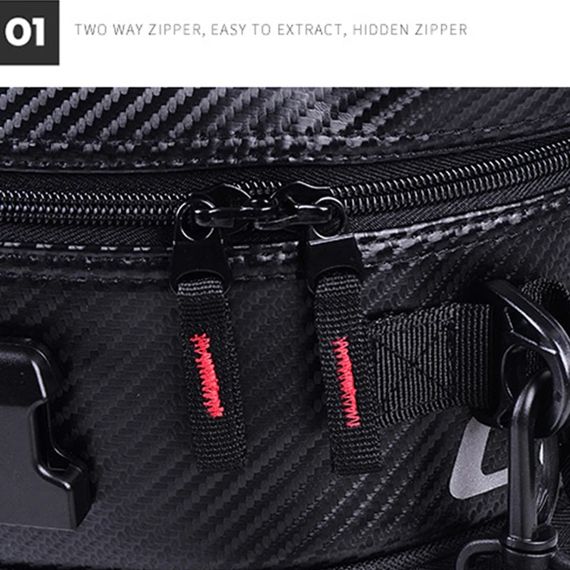 Сумки на заднее сиденье мотоцикла из углеродного волокна водонепроницаемые