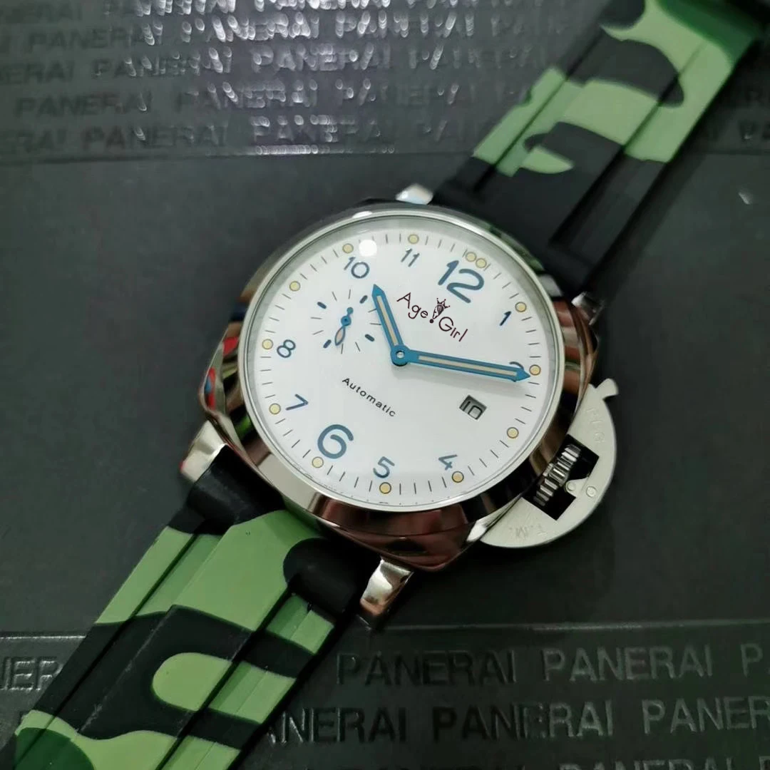 

Luxury Brand New Men Automatic Mechanical Sapphire Green Rubber Stainless Steel 3 Days White Dial 1950 Watches Luminous 42mm