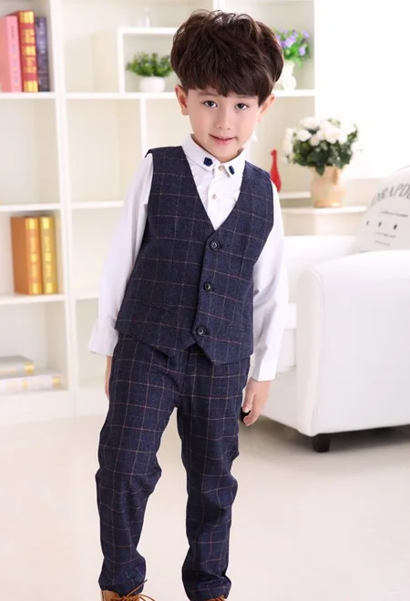 Весенне-осенние новые повседневные Костюмы для мальчиков жилеты детская одежда