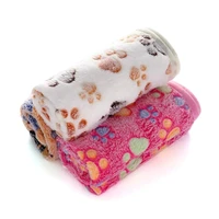 3pcs warm paw print blanket bed cover for dogs and cats dog paw pattern for pets coral fleece super soft blanket
