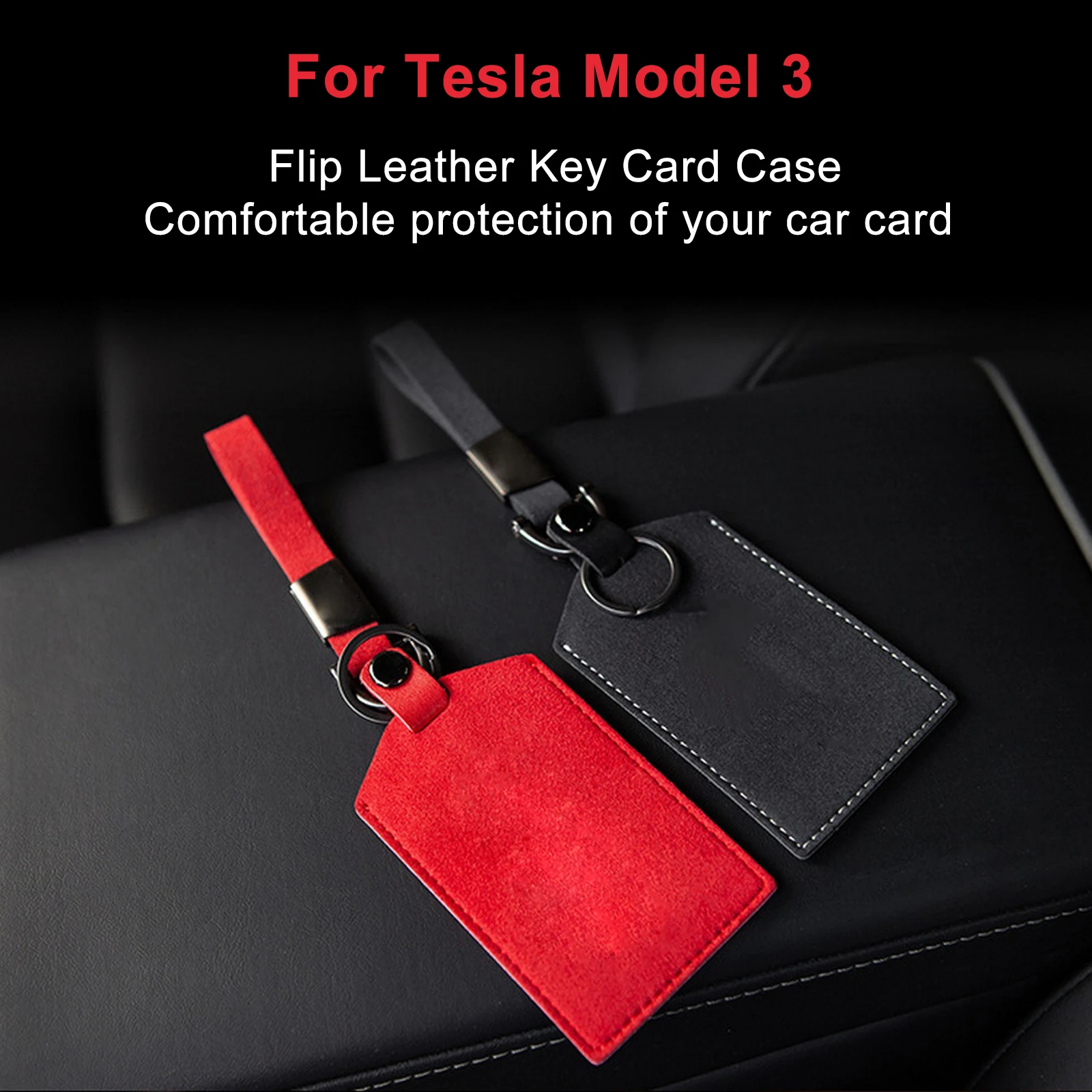 

Замшевый держатель для автомобильных ключей, для Tesla Model 3