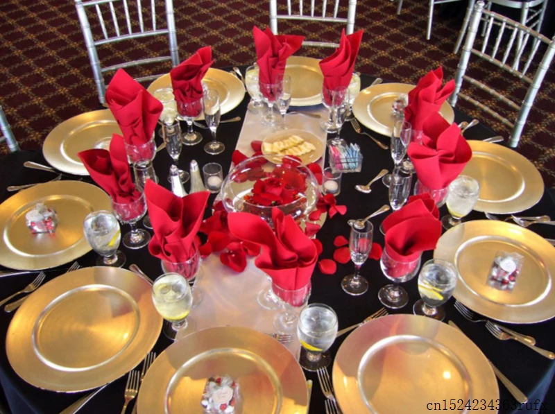 100 шт. классические тарелки для зарядных устройств|Наборы столовых приборов| |