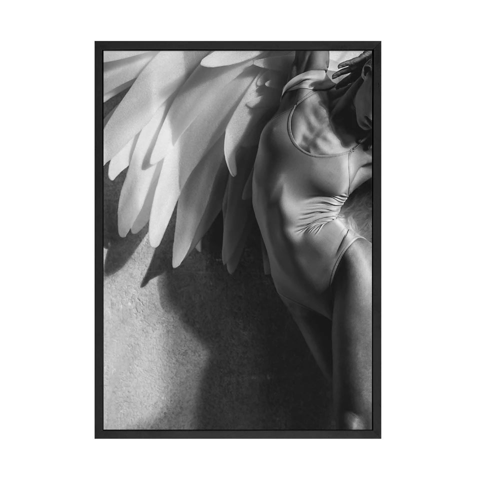 Девушка Ангел перо пейзаж холст картина скандинавские постеры и принты черная