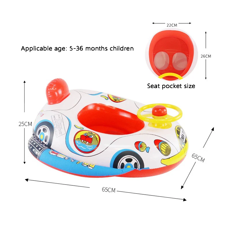 

Baby Swimming Ring Summer Inflatable Toddler Float Mattress Kid Child Swim Pool Water Cartoon Seat Children's Seat Ring