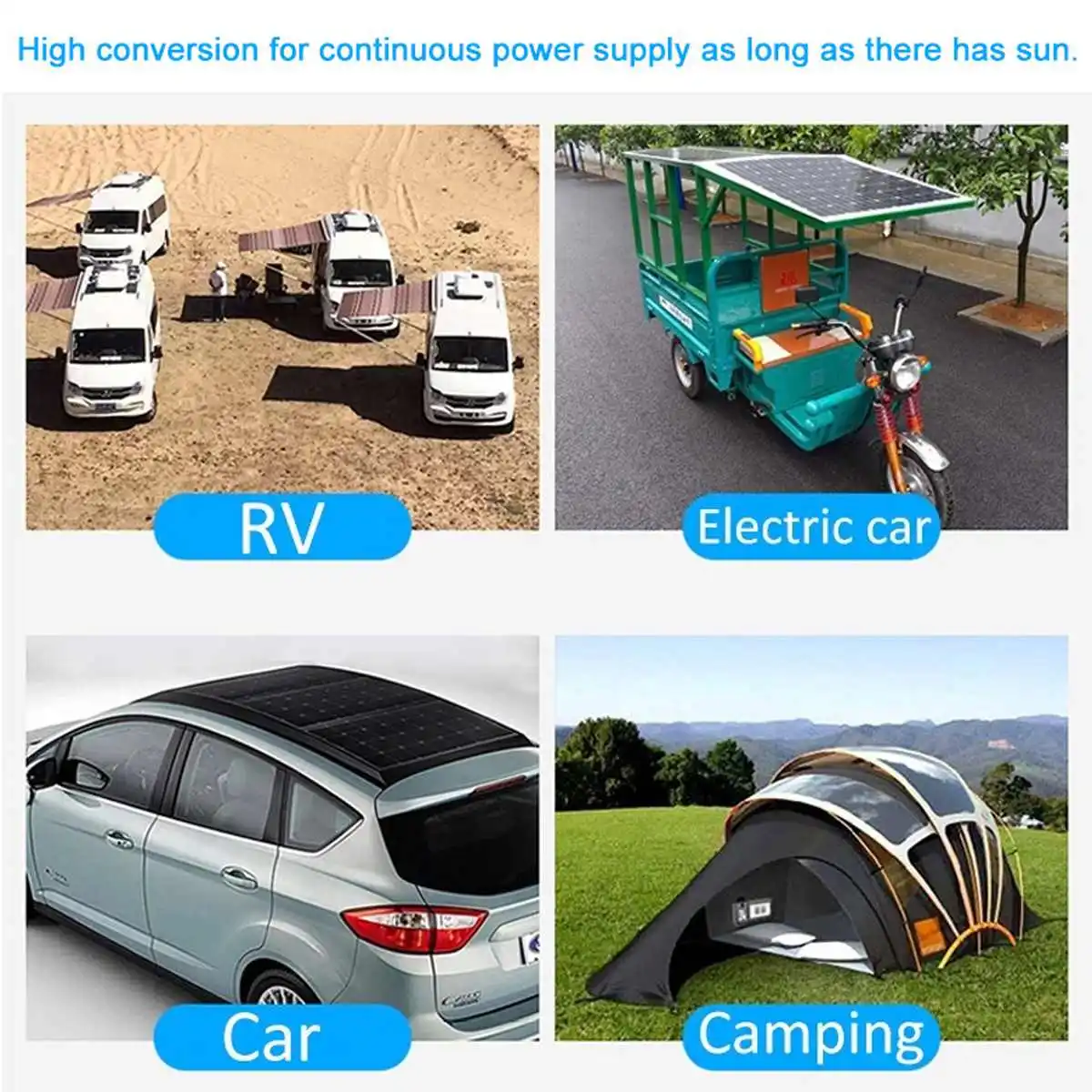 1000W 12V Solar Panel Inverter System Kit Car Van Boat Camper Battery Charger+1000W Controller 10A/60A/100A | Электроника
