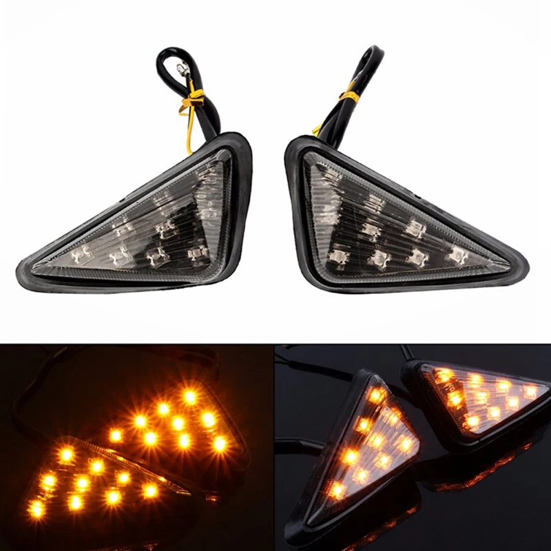 

Euro Triangle Flush Mount Smoke Amber LED Motorcycle Turn Signal Light