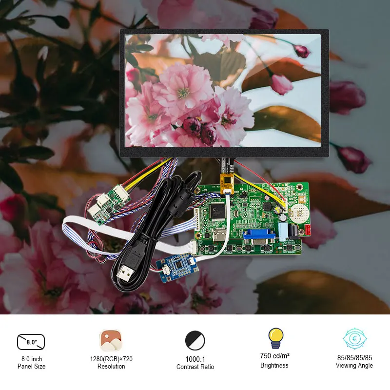

Оригинальный Innolux DJ080IA-11A 8 дюймов 1280*720 TFT IPS ЖК-дисплей с фотоинтерфейсом для платы контроллера Lvds