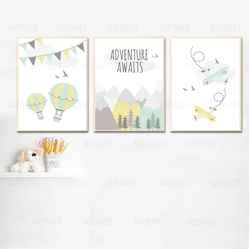 Приключения цитаты детский постер мультфильм горный принт настенная живопись