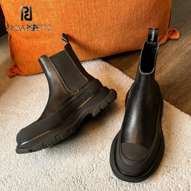 

Luxry Designer Brand Shoes Autumn Winter New Platform Boots Fashion Increase Slip-on Short Leather Ankle Boots Zapatos De Mujer