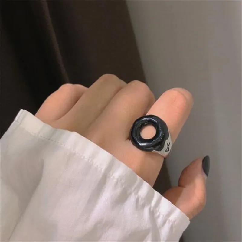 

Creative Donut Finger Opening Ring Interesting Modeling Multiple Colors Resin Ring for Women Bar Disco Trend Jewelry
