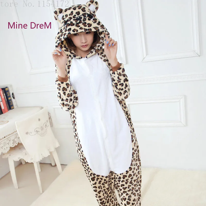 Пижама кигуруми с леопардовым принтом в виде животных костюмы для косплея