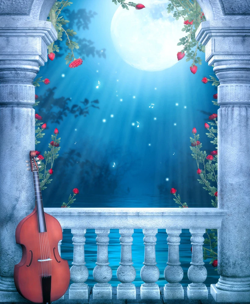 Пользовательские Печатные фоны романтический цветочный лунный ночной студийный