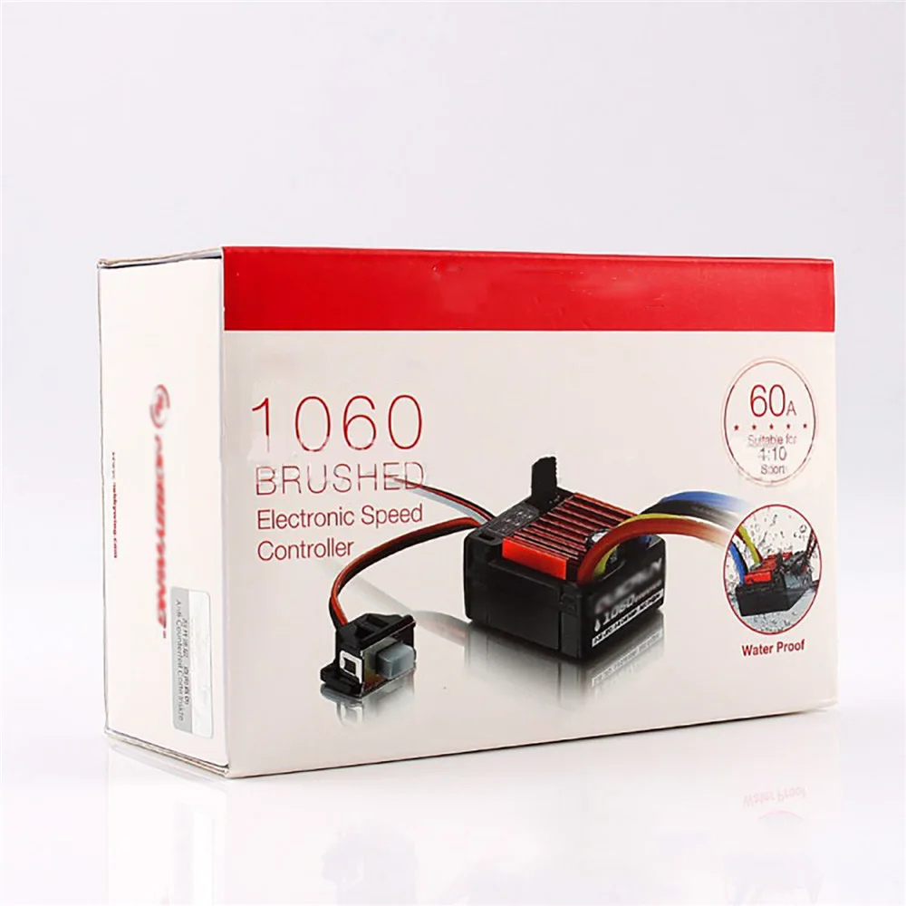 

Waterproof Brushed 60A Brushed ESC Electronic Speed Controller for 1:10 RC Car Modification Parts