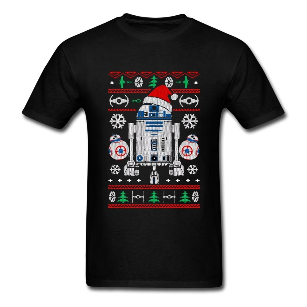 

R2d2 Christmas T Shirt Short Sleeve Men 's Shirt 2019 Hot Sale Hip Hop 100% Cotton O-neck Regular Broadcloth