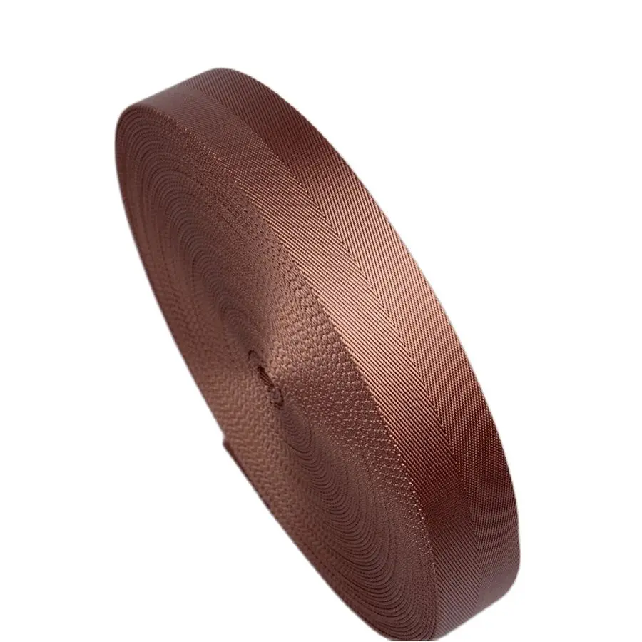 

Brown Nylon Herringbone Tape Webbing