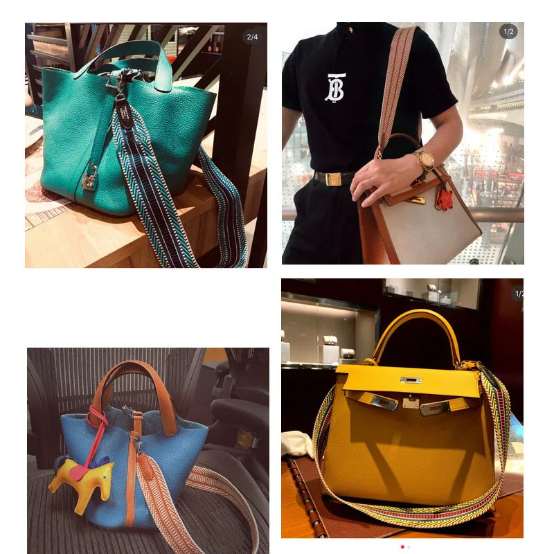 Вязаный широкий ремешок для сумок кожаная модная сумка аксессуар ремня через