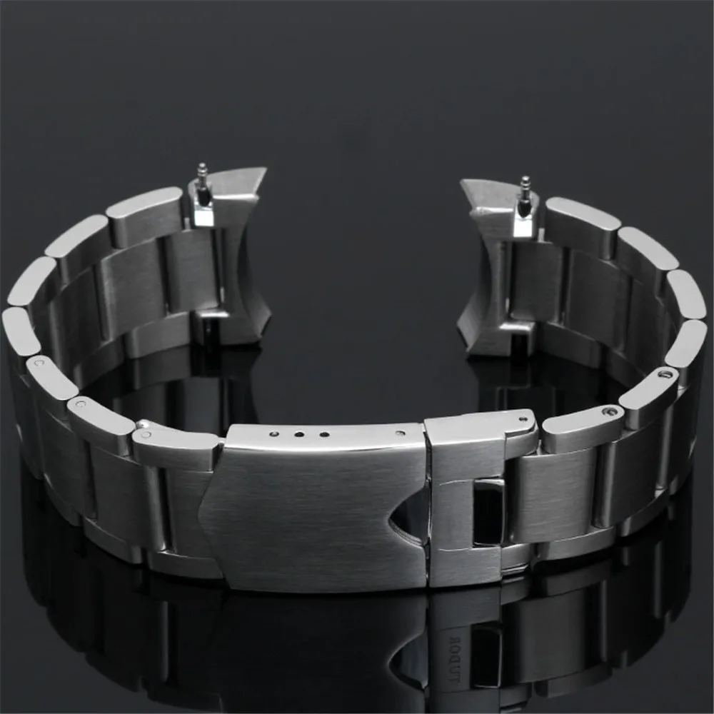 Фото Ремешок из нержавеющей стали 22 мм для наручных часов Tudor Black Bay 79230 79730 Chrono Heritage, ремешок для часов, твердый металлический изогнутый наручный б... №5