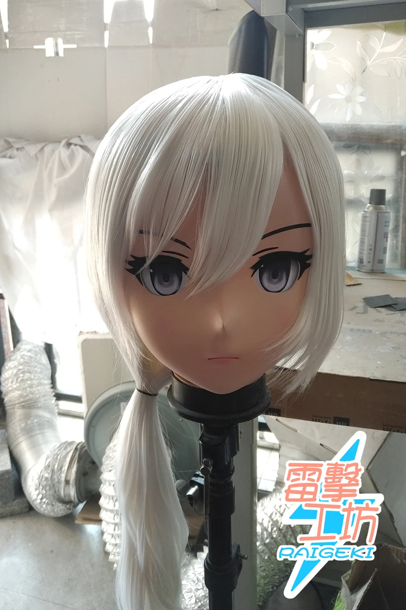

(RAIGEKI 180) Silicone Head Mask Halloween Cosplay Cross Dressing BJD DOLL Comiket Cartoon Character Anime Cosplay Kigurumi Mask