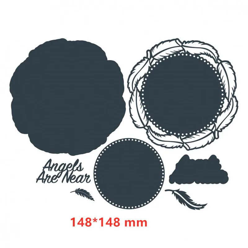 

Feather Surrounding Frame Metal Cutting Dies for DIY Scrapbooking Embossing Paper Card Making Crafts 2019 New