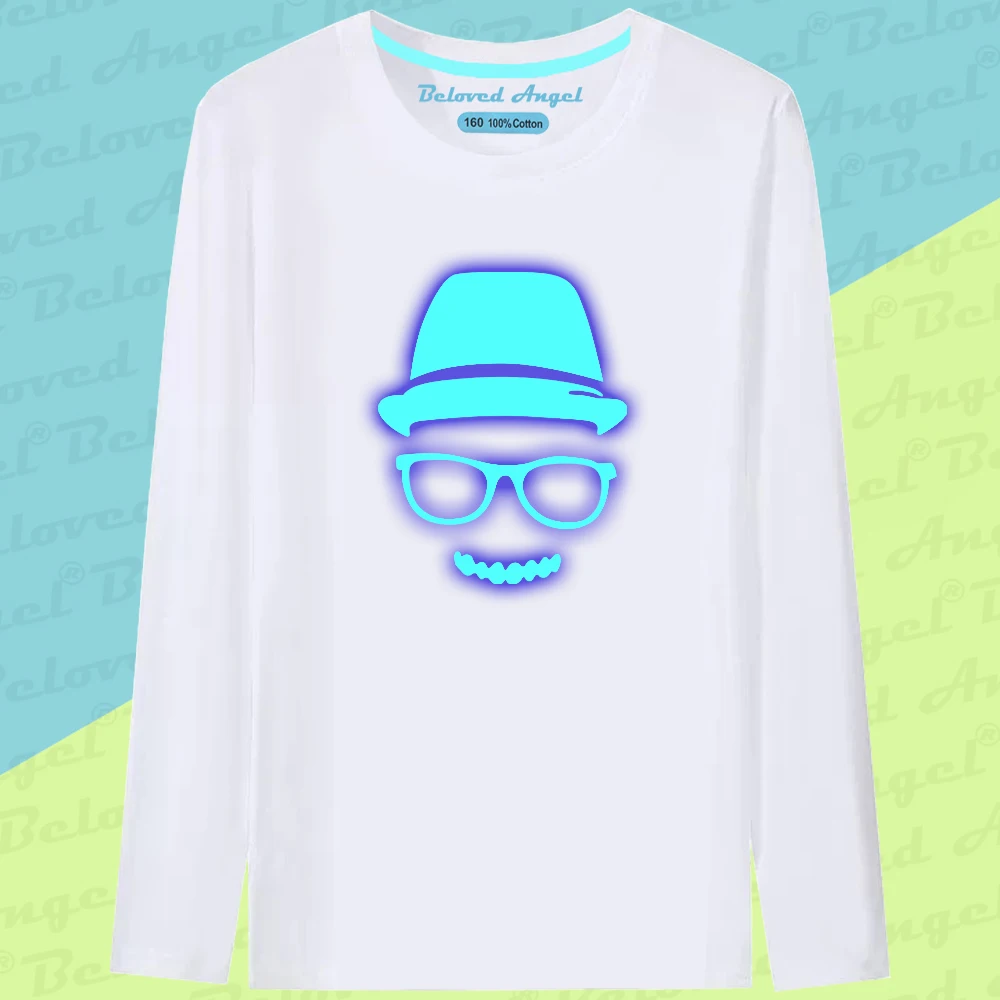 

Рождественская Детская светящаяся футболка, Спортивная мультяшная Детская Хлопковая футболка с длинным рукавом, повседневные топы для мал...