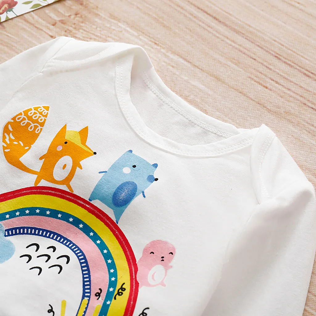 Комплект из 3 предметов Одежда для новорожденных девочек Осенний комбинезон с