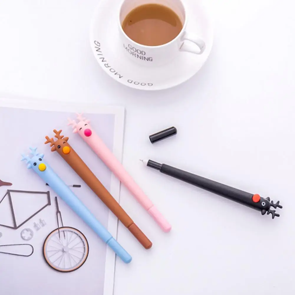 

Lightweight Eco-friendly Christmas Elk Writing Gel Pen Office Supplies for Children