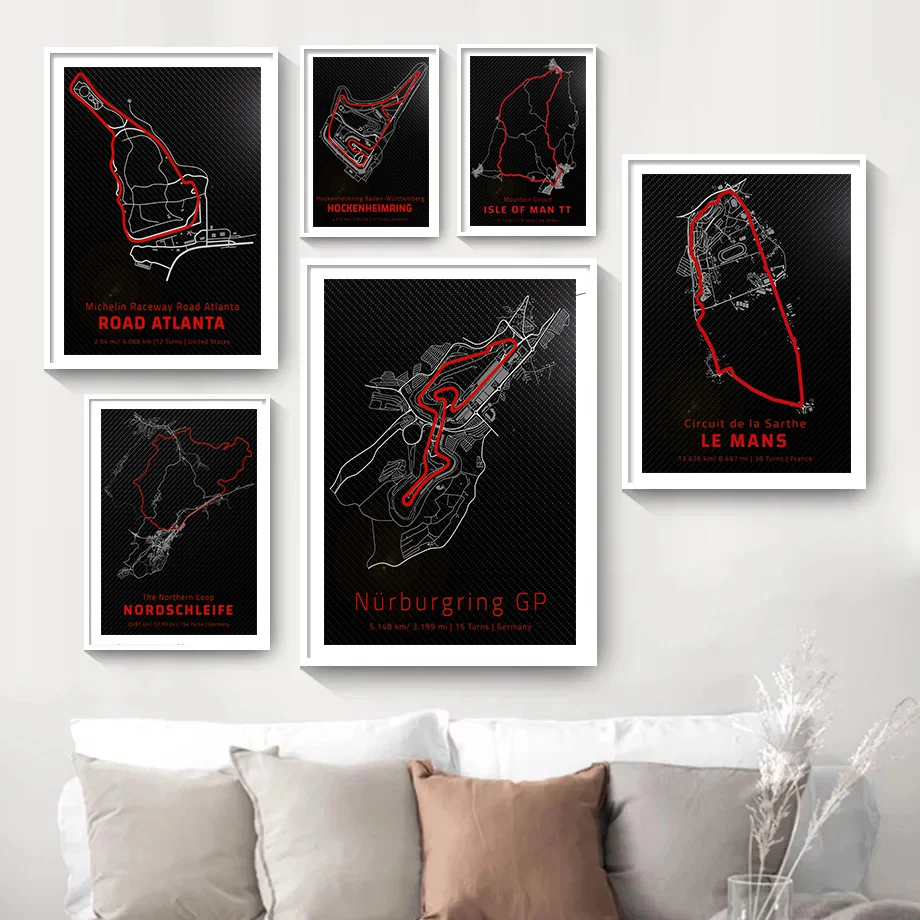 

Formula Race Track Park F1 Cars Abstract Wall Art Canvas Painting Nordic Posters And Prints Wall Pictures For Living Room Decor