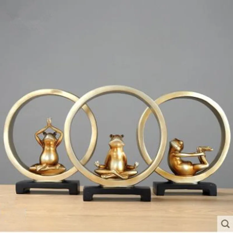 

Европейская Лягушка йога ремесло, статуя животного искусство, творческий дом офис ресторан исследование подарок украшение